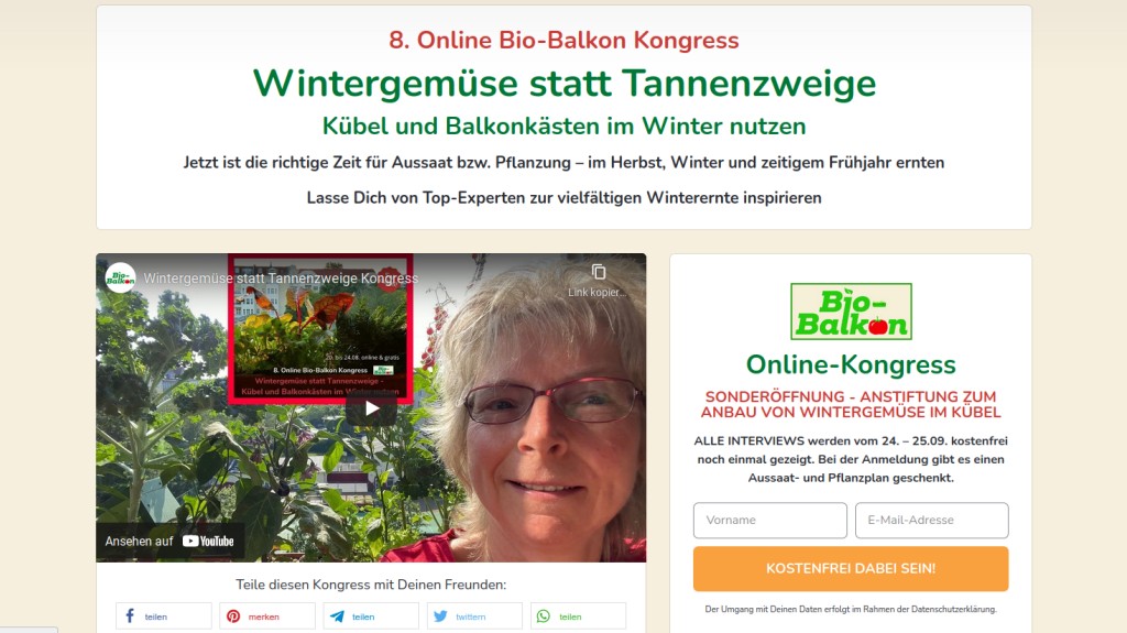 Zum kostenlosen 8. Online Bio-Balkon Kongress