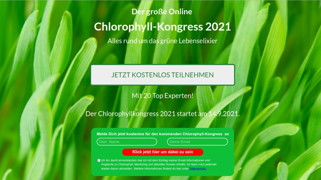 Hier geht's zum kostenlosen Chlorophyll-Kongress