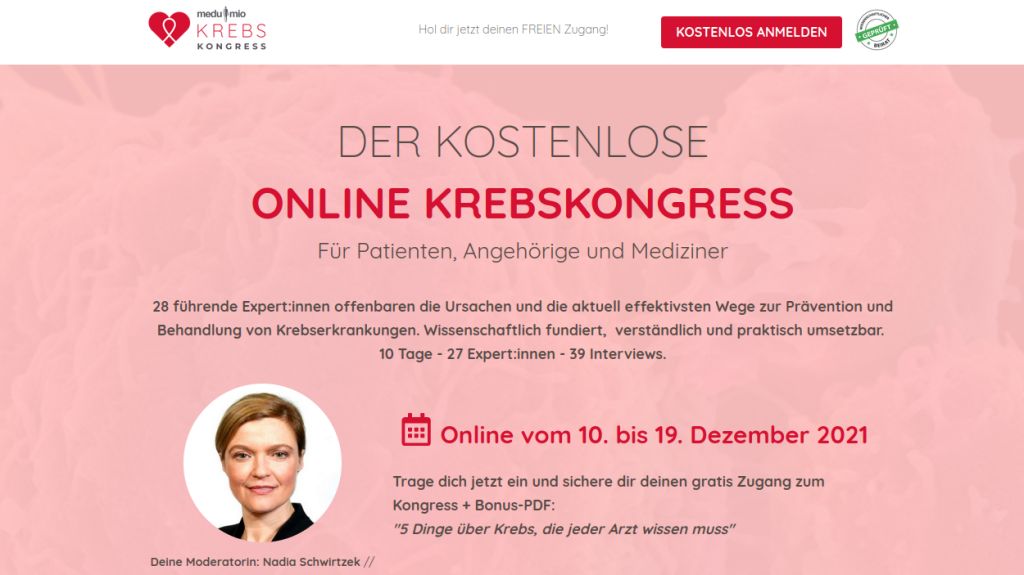 Zum kostenlosen Online Krebskongress