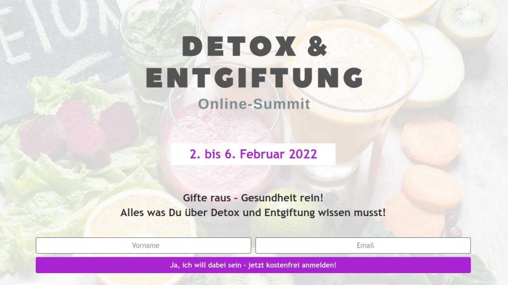 Zum kostenfreien Detox und Entgiftung – Summit