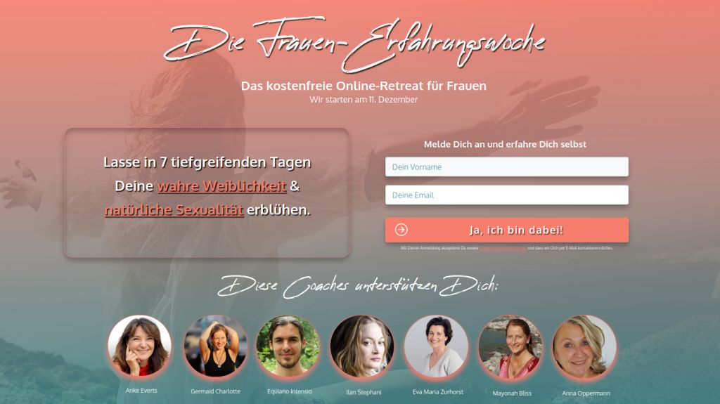 Hier geht's zur kostenlosen Frauen-Erfahrungswoche