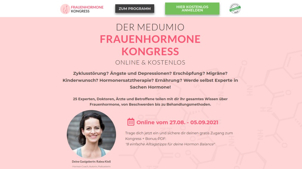 Hier geht's zum kostenlosen Frauenhormone Kongress