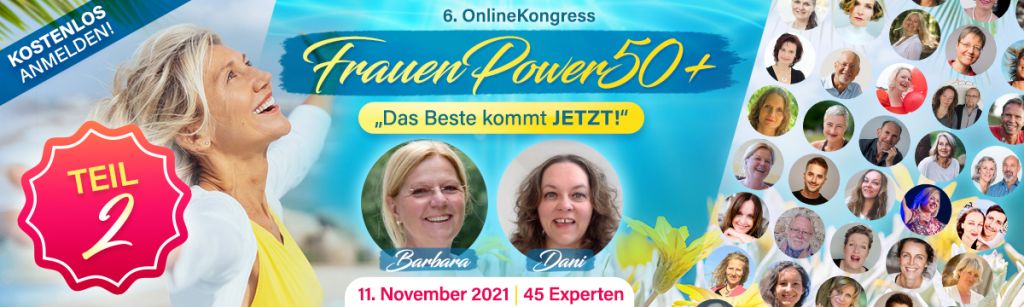 Zum kostenfreien Frauenpower 50+ Kongress