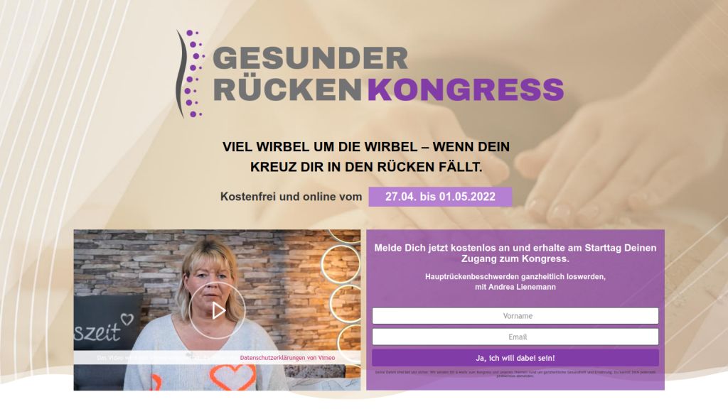 Zum kostenfreien Gesunder Rücken Kongress