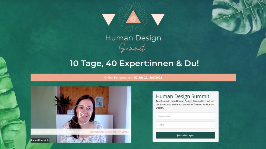 Zum kostenlosen Human Design Summit