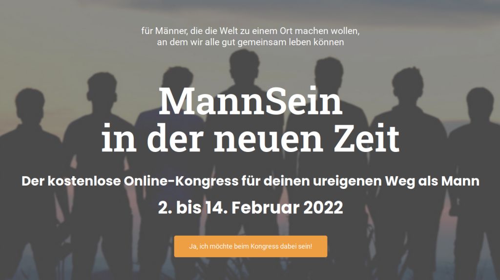 Zum kostenlosen Kongress: MannSein in der neuen Zeit