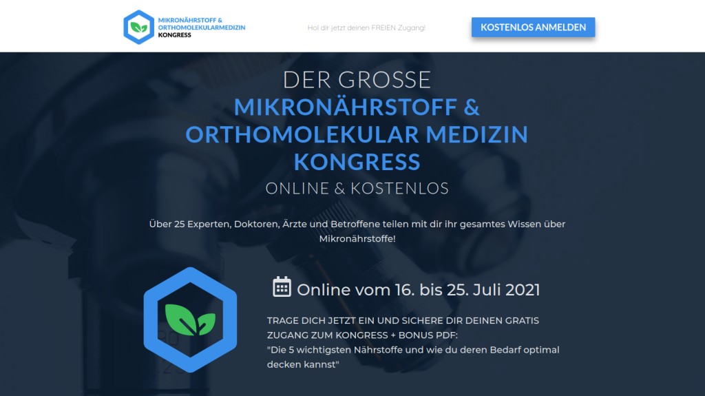 Hier geht's zum kostenlosen Mikronährstoff & OM-Medizin Kongress