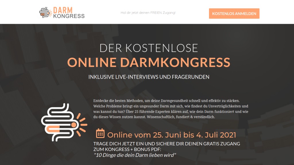 Hier geht's zum kostenlosen Online ​Darmkongress