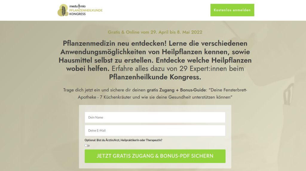 Zum kostenfreien Pflanzenheilkunde Kongress