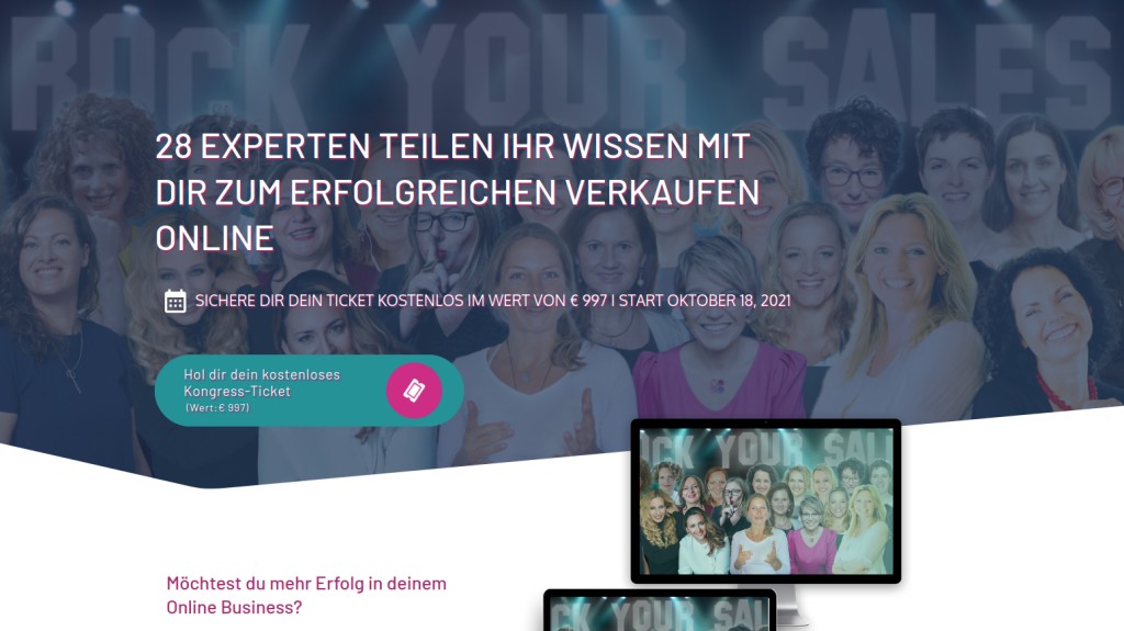 Zum kostenfreien Rock Your Sales Online Congress