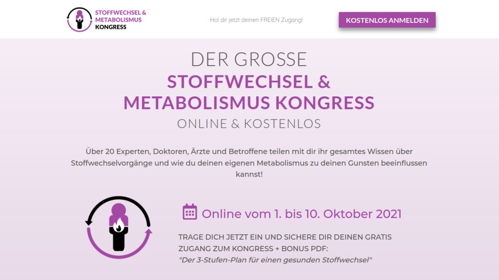 Zum kostenlosen Stoffwechsel & Metabolismus Kongress