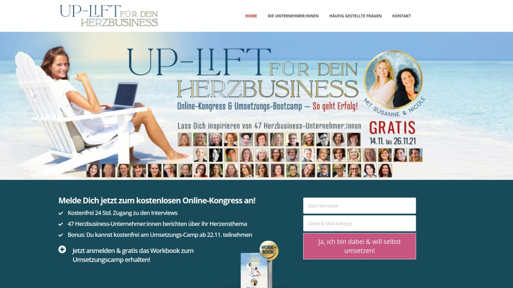 Zum kostenfreien Up-Lift für Dein Herzbusiness