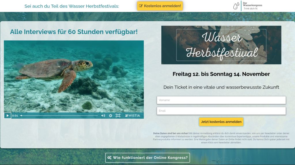 Zum kostenlosen Wasserkongress
