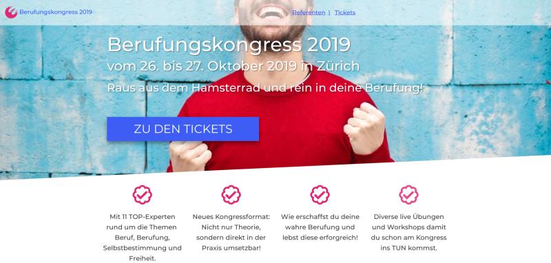 Hier geht's zu den Tickets für den Berufungskongress 2019 in Zürich​