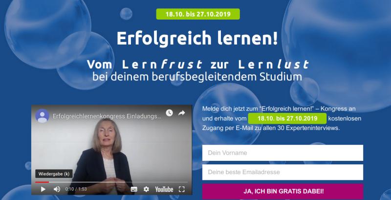 Hier geht's zum kostenlosen “Erfolgreich lernen!” – Kongress