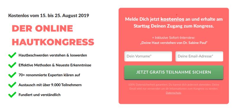 Hier geht's zum kostenlosen Online HautKongress 2019