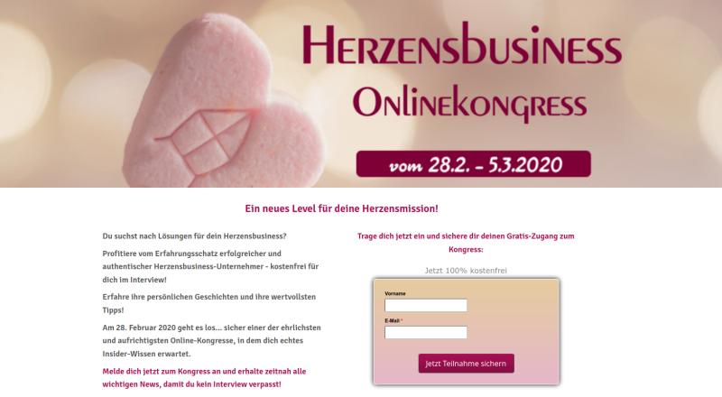 Hier geht's zum kostenlosen Herzensbusiness-Onlinekongress 2020