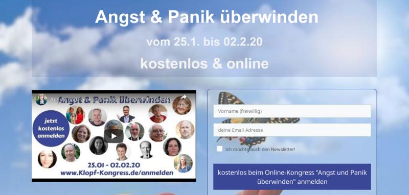 Hier geht's zum kostenlosen Klopf-Kongress 2020 Klopf-Kongress 2020 "Angst & Panik überwinden"