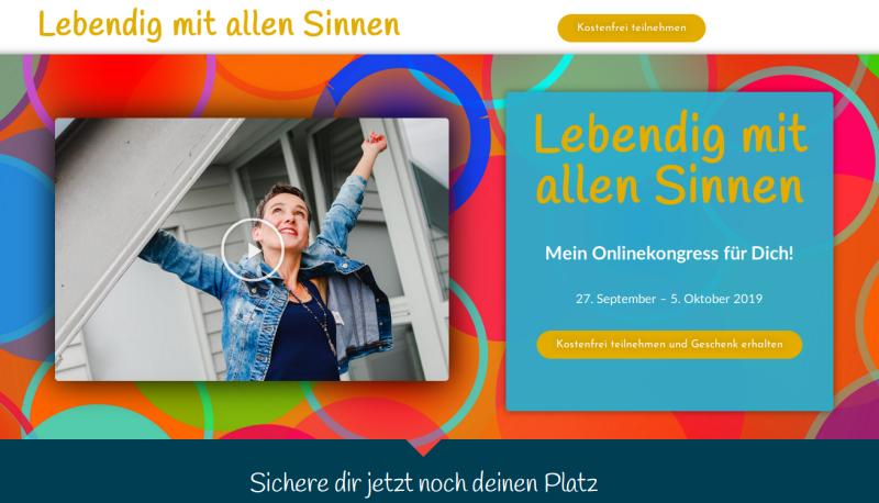 Hier geht's zum kostenlosen Lebendig mit allen Sinnen - Onlinekongress