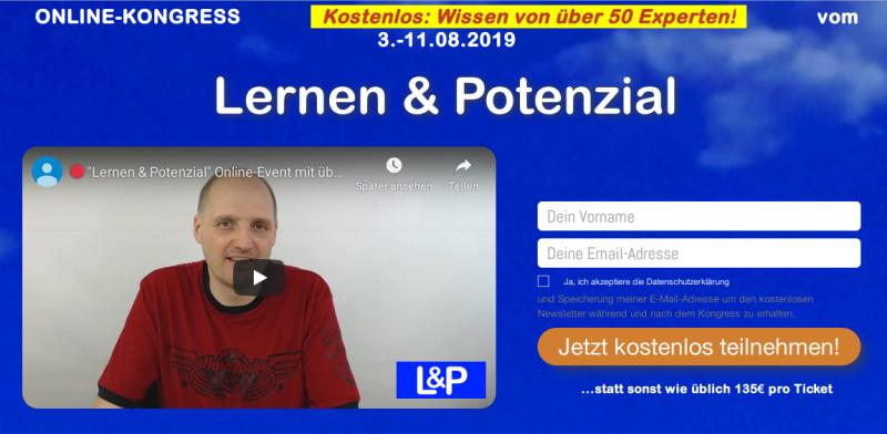 Hier geht's zum kostenlosen Online-Kongress "LERNEN & POTENZIAL"