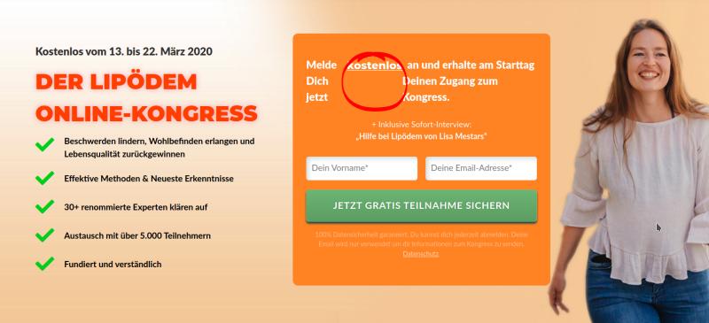 Hier geht's zum kostenlosen Lipödem Online-Kongress