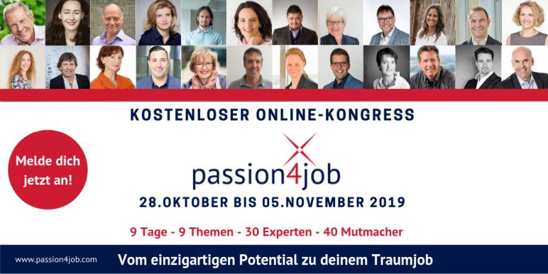 Hier geht's zum kostenlosen passion4job Online-Kongress