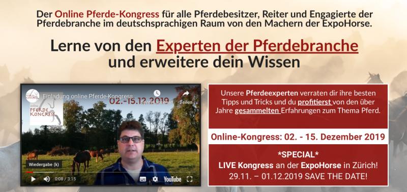 Hier geht's zum kostenlosen Online Pferde-Kongress