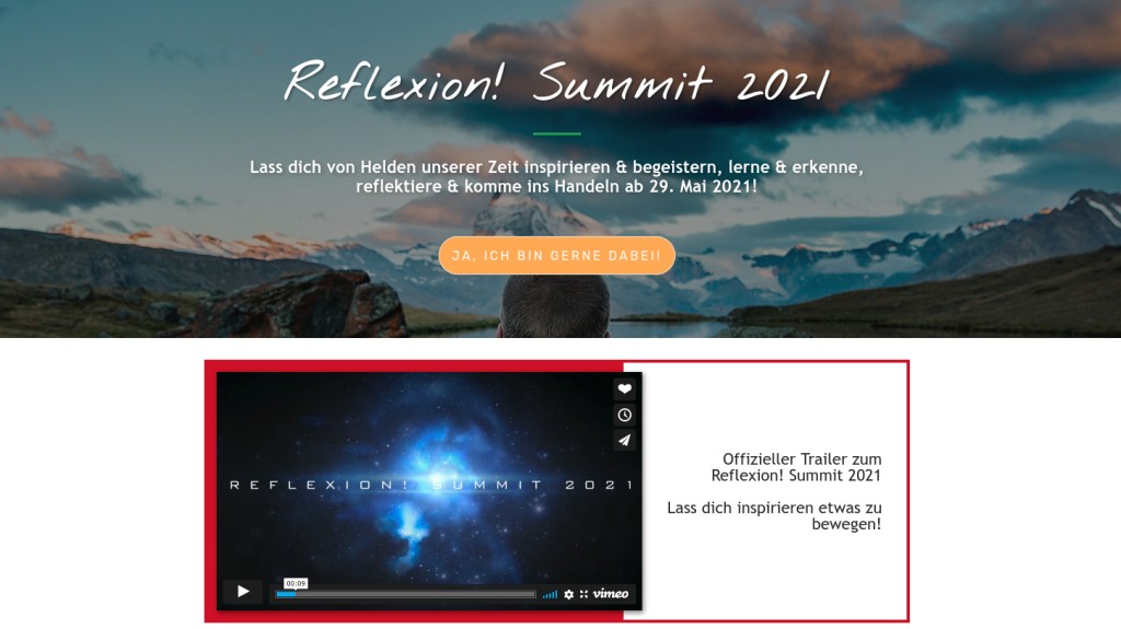 Zum kostenlosen Reflexion! Summit 2021