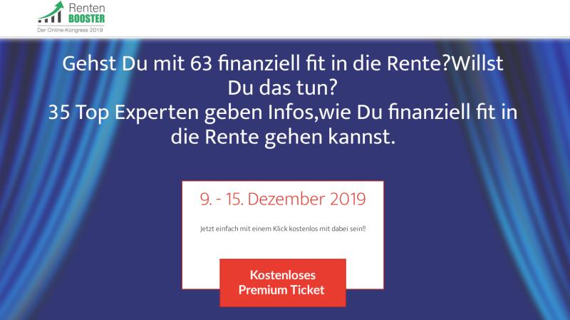 Hier geht's zum kostenlosen Bewusst (finanziell) fit ins Alter Kongress