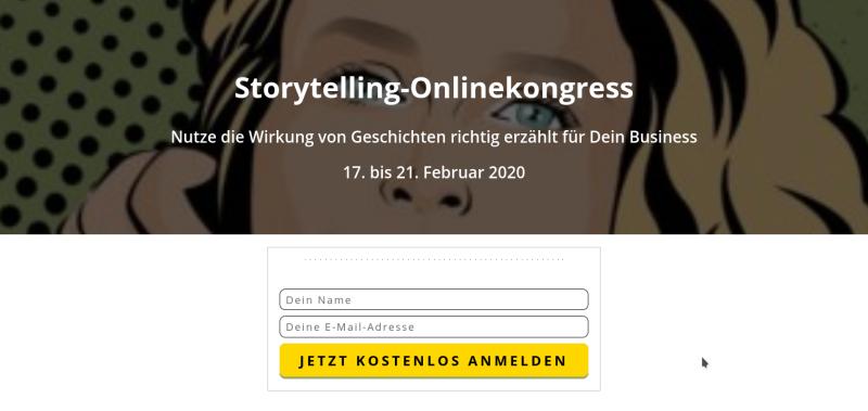 Hier geht's zum kostenlosen Storytelling-Onlinekongress