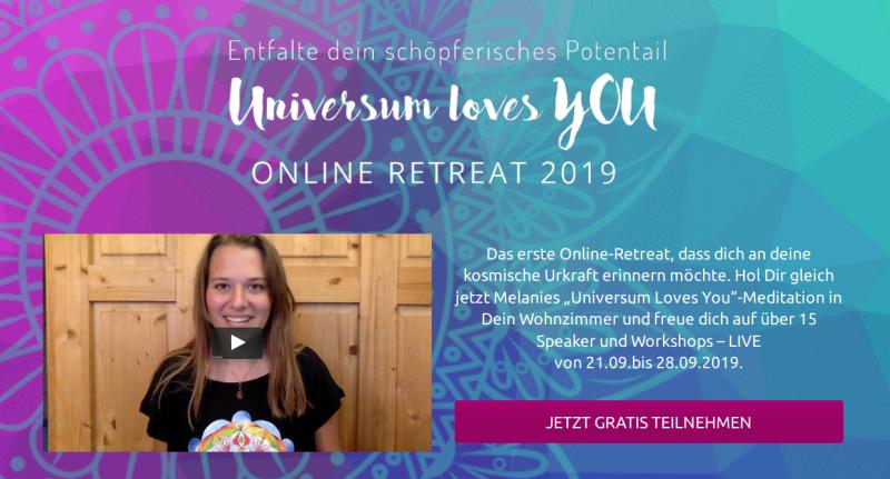>> Hier geht's zum kostenlosen „Universum Loves You" Online-Retreat 2019 <<