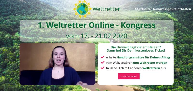 Hier geht's zum kostenlosen 1. Weltretter Online - Kongress