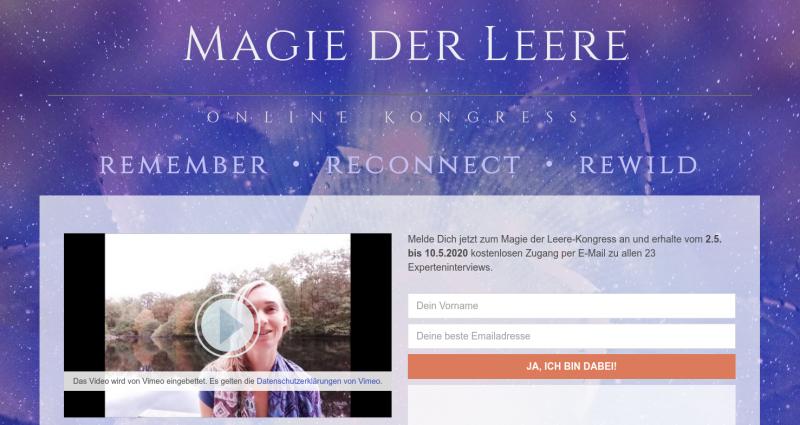 Hier geht's zum kostenlosen Magie der Leere-Kongress