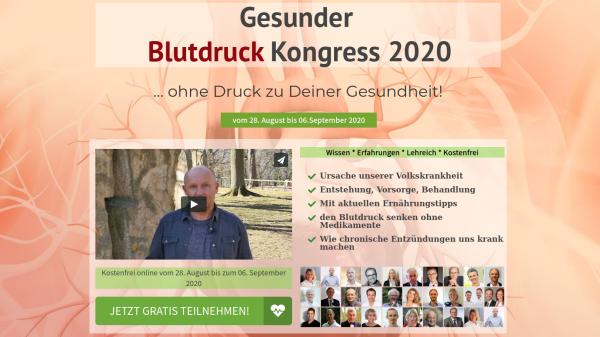 Hier geht's zum kostenlosen "Gesunder Blutdruck Online-Kongress 2020"