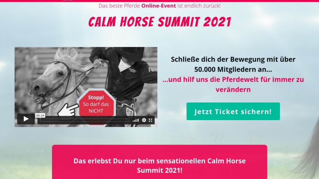 Hier geht's zum kostenlosen Calm Horse Summit 2021