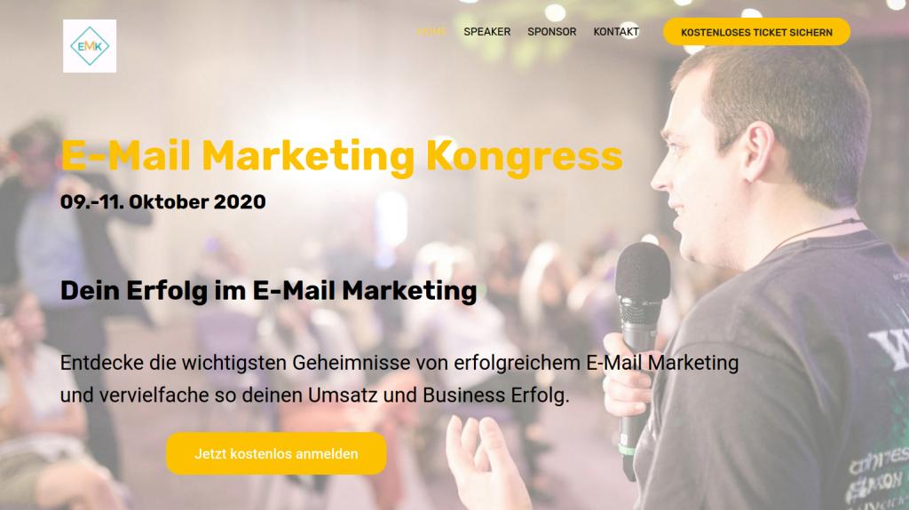 Hier geht's zum kostenlosen E-Mail Marketing Kongress