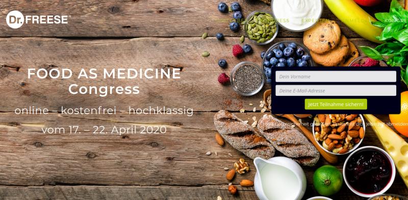 Hier geht's zum kostenlosen FOOD AS MEDICINE Congress