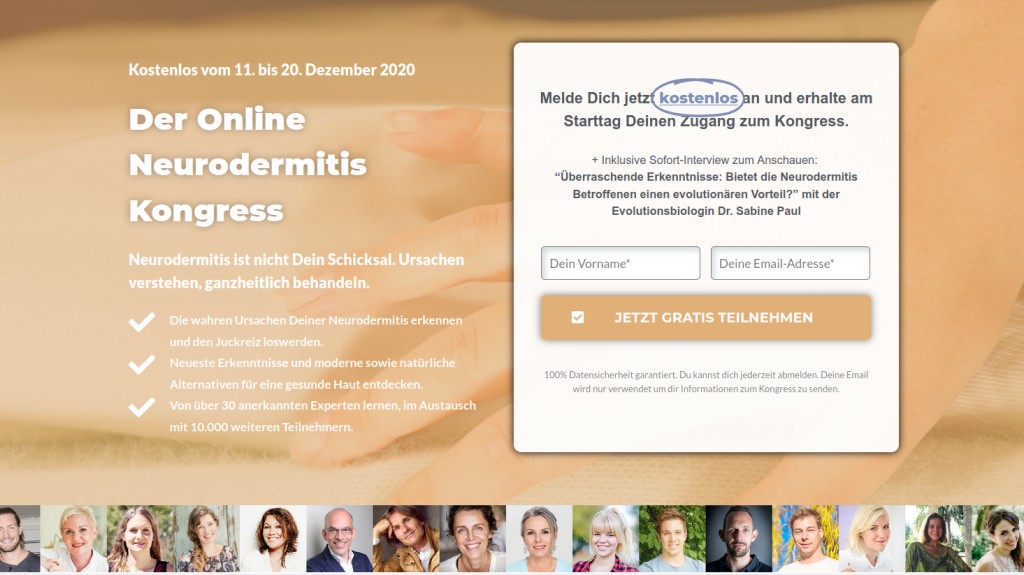 Hier geht's zum kostenlosen Online Neurodermitis Kongress