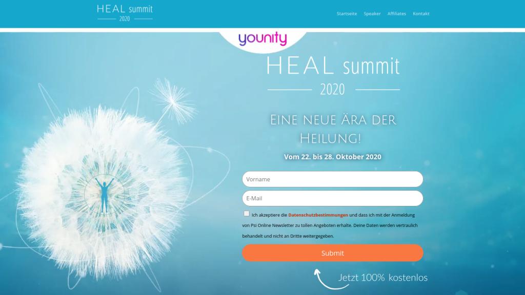 Hier geht's zur kostenlosen Heal summit 2020