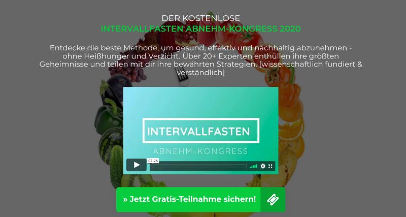 Hier geht's zum kostenlosen Intervallfasten Abnehm-Kongress 2020