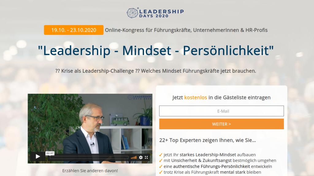 Hier geht's zu den kostenlosen Leadership Days 2020