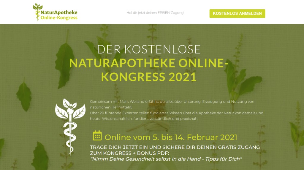 Hier geht's zum kostenlosen Naturapotheke Online-Kongress