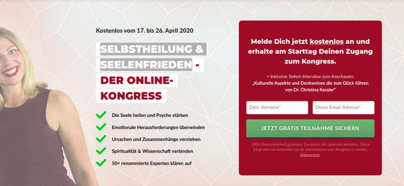Hier geht's zum kostenlosen Online-Kongress „Selbstheilung & Seelenfrieden“