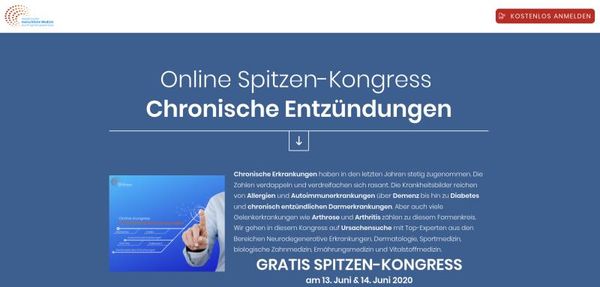 Hier geht's zum kostenlosen ​Chronische Entzündungen ​Spitzen-Kongress